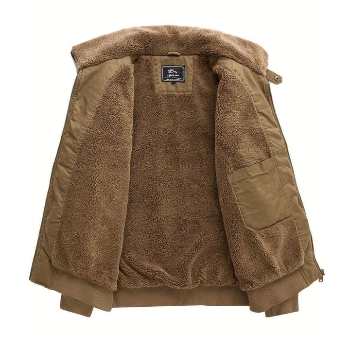 Men's Sherpa Collar Bomber Jacket Zip Front