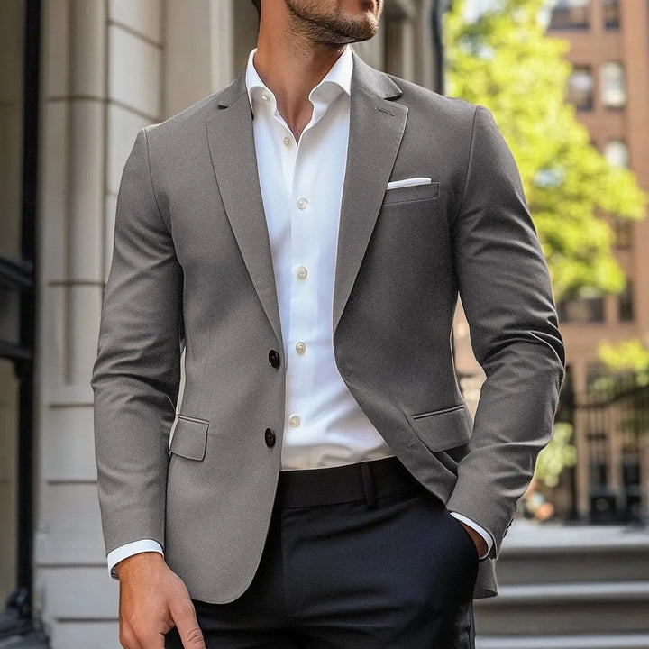 Men's Smart-Casual Single-Breasted Standard-Fit Blazer Jacket