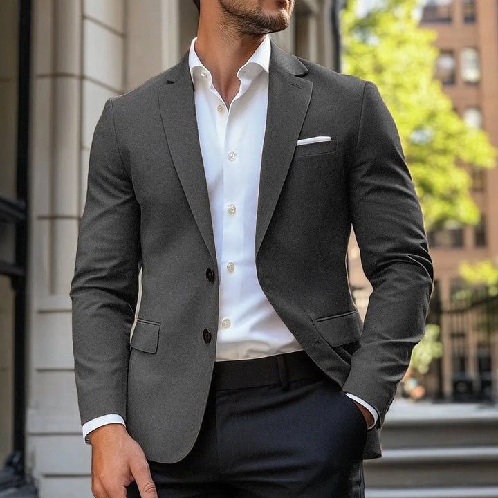 Men's Smart-Casual Single-Breasted Standard-Fit Blazer Jacket