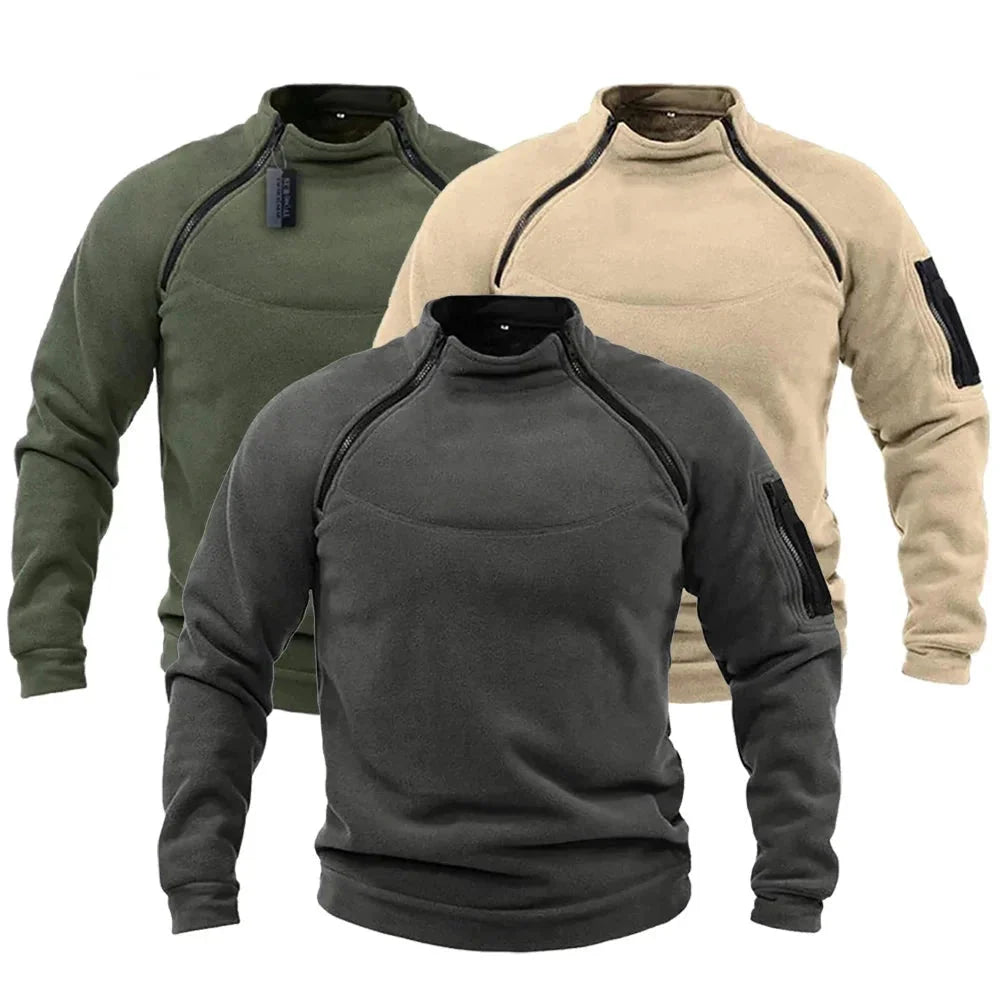 Men's Zip-Through Fleece-Lined Hooded Sweatshirt for Autumn and Winter, image 1