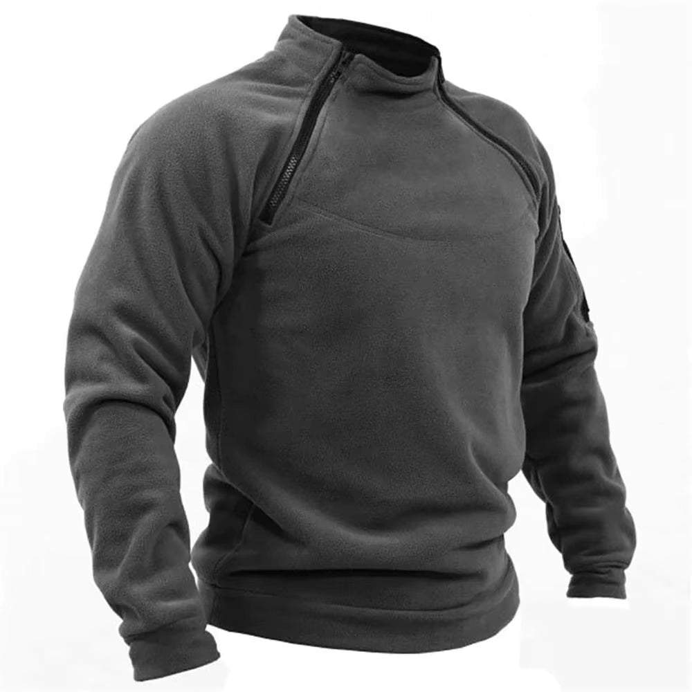 Men's Zip-Through Fleece-Lined Hooded Sweatshirt for Autumn and Winter, image 9