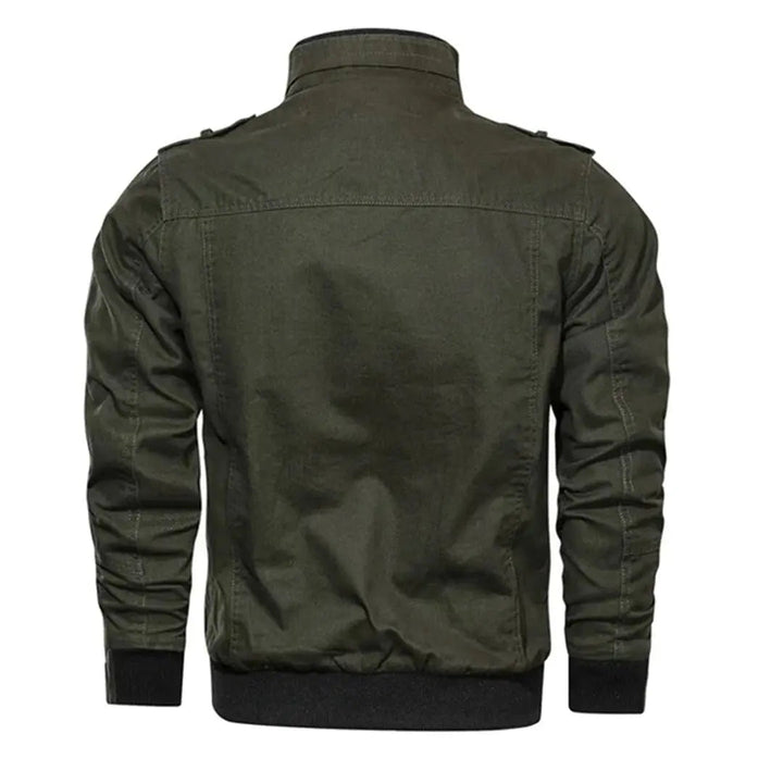 Men's Utility Bomber Jacket Stand Collar Multi-Pocket