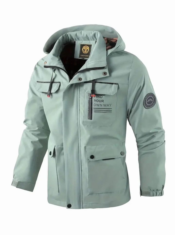 Men's Waterproof Hooded Multi-Pocket Winter Jacket