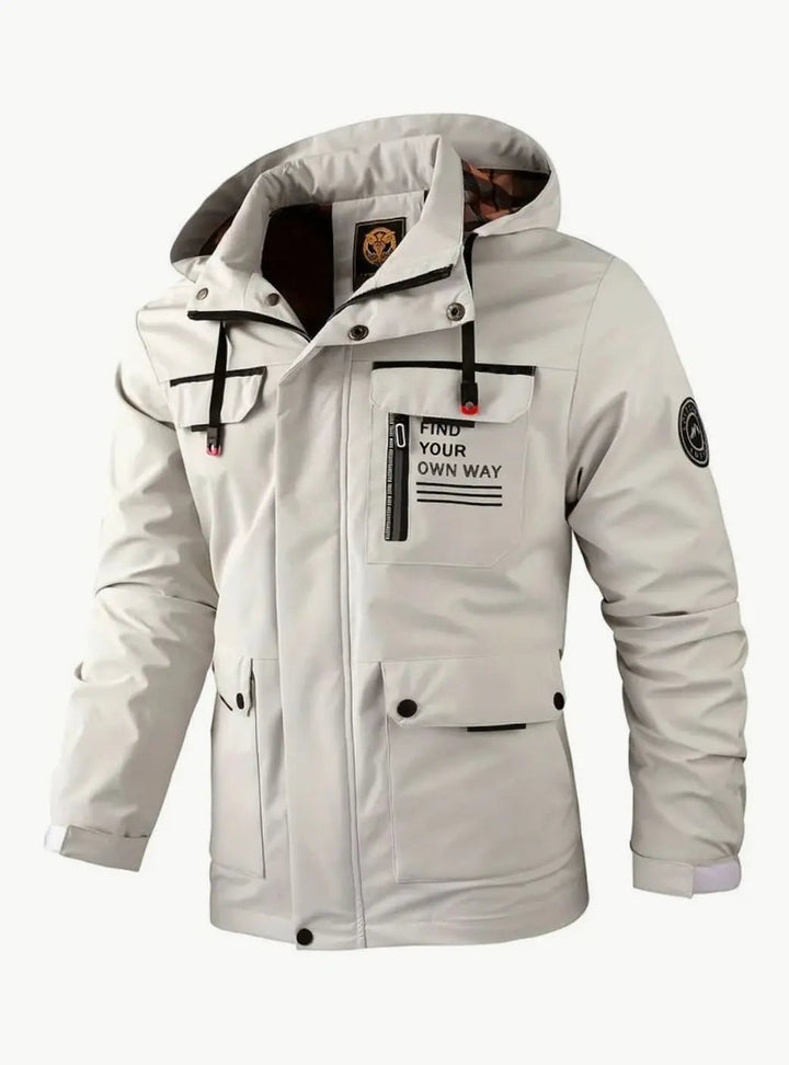 Men's Waterproof Hooded Multi-Pocket Winter Jacket