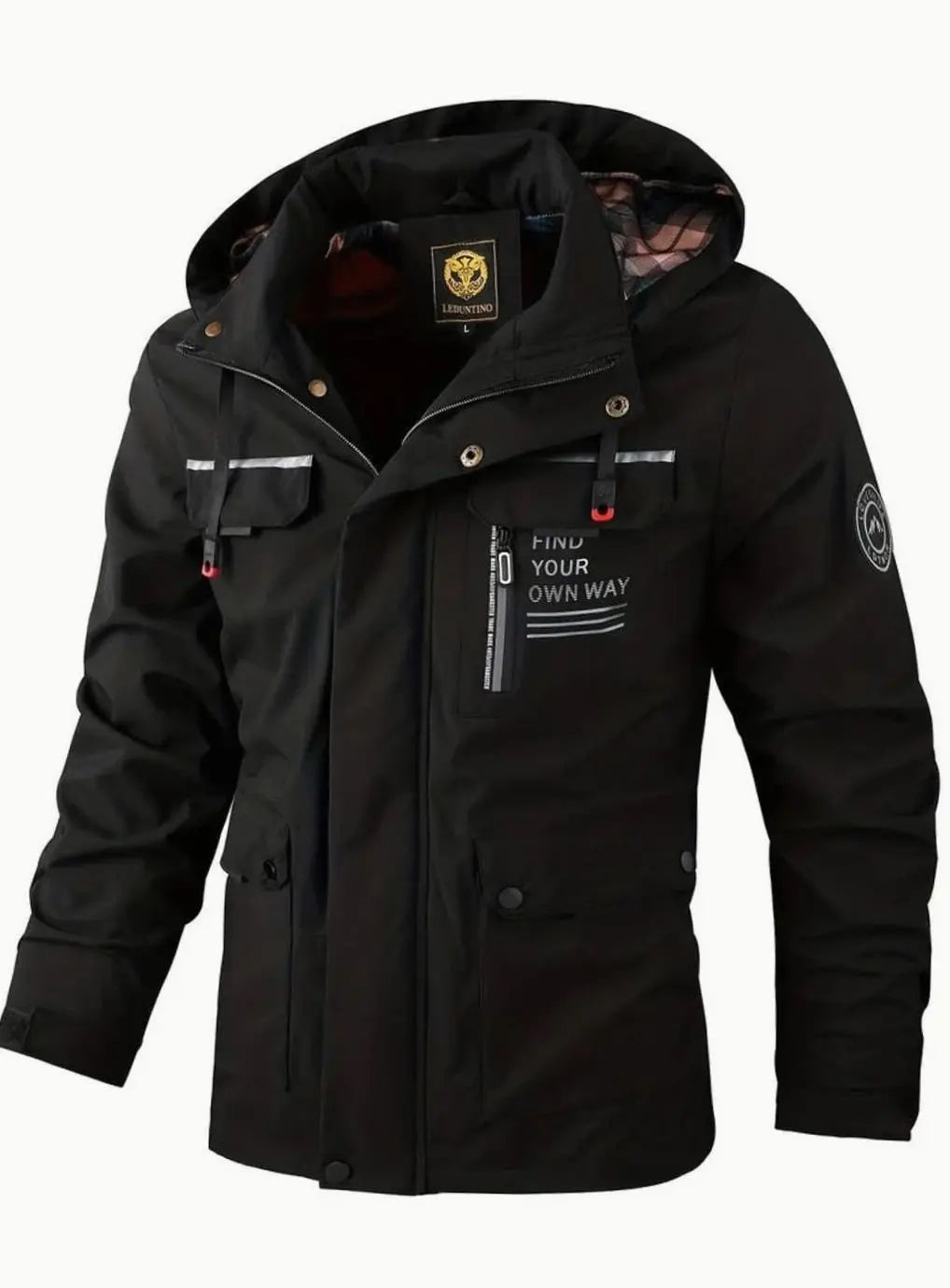 Men's Waterproof Hooded Multi-Pocket Winter Jacket