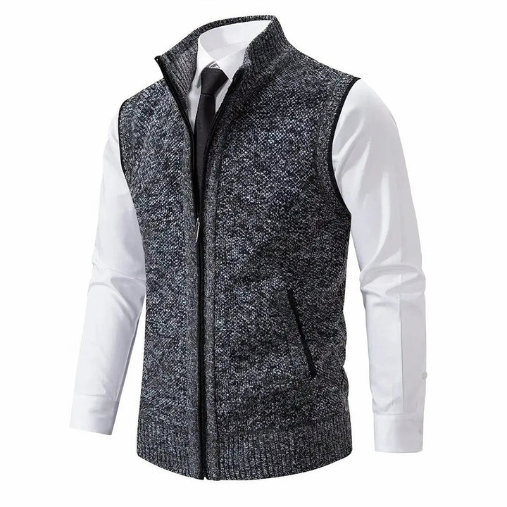 Men's Zip-Up Sleeveless Knit Sweater Vest