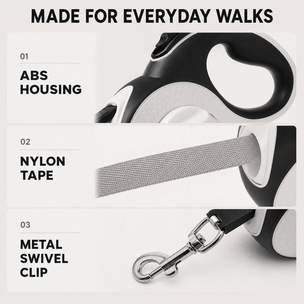 LED Retractable Dog Leash for Evening Walks