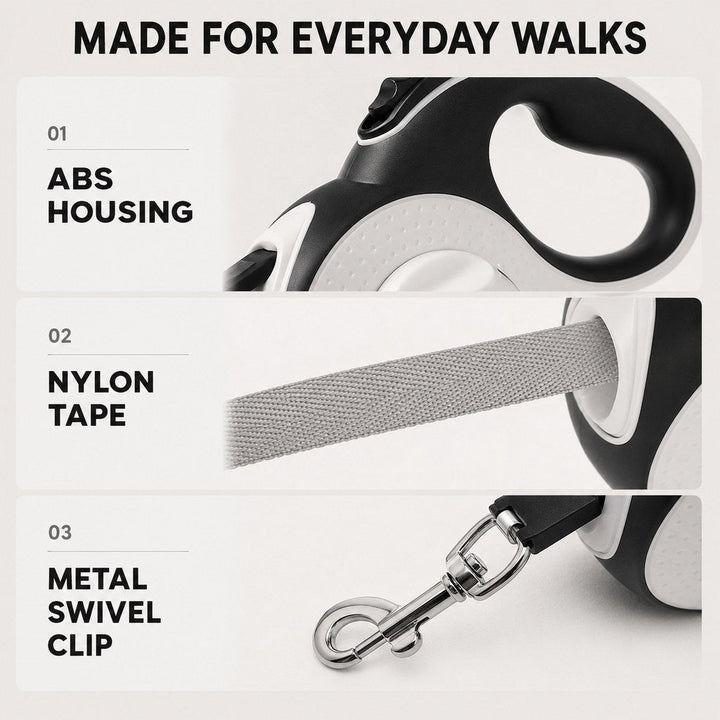 LED Retractable Dog Leash for Evening Walks