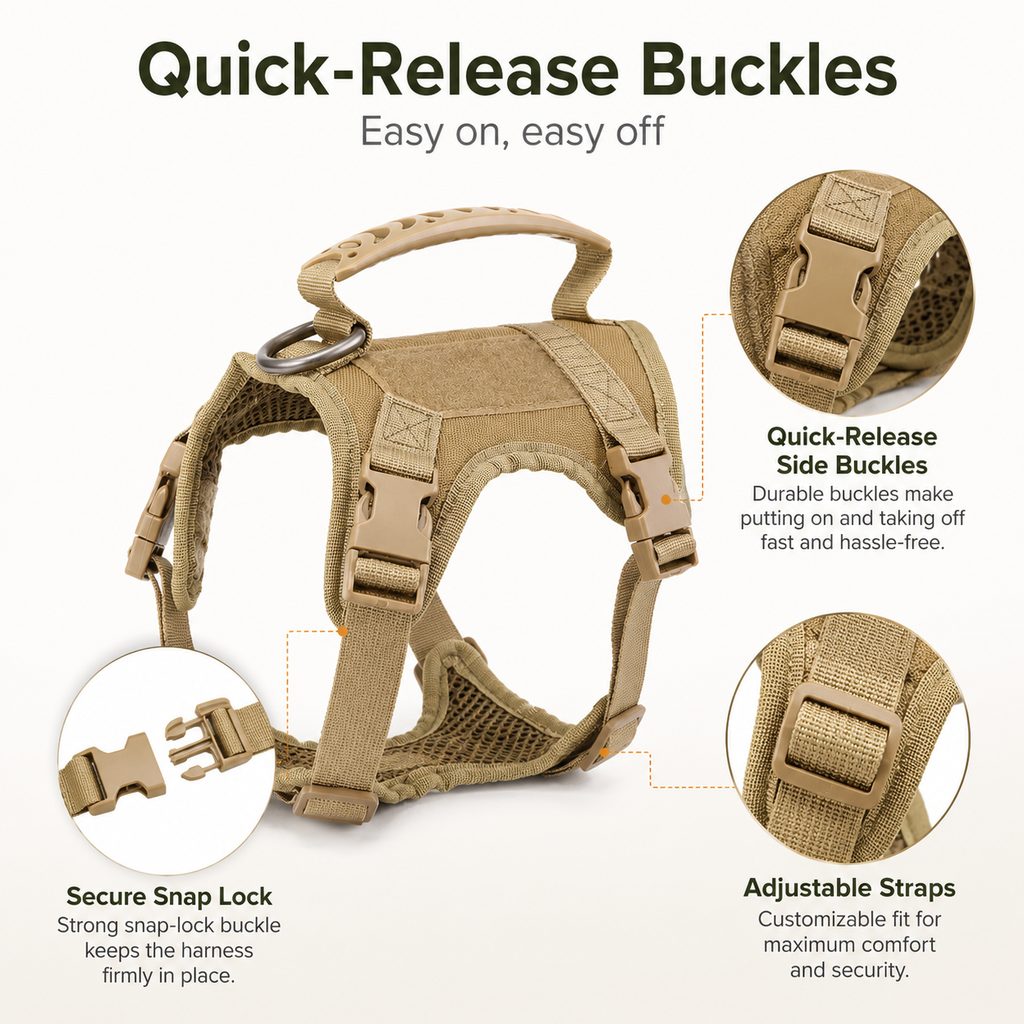 Mini Tactical Pet Harness Vest for Cats & Small Dogs