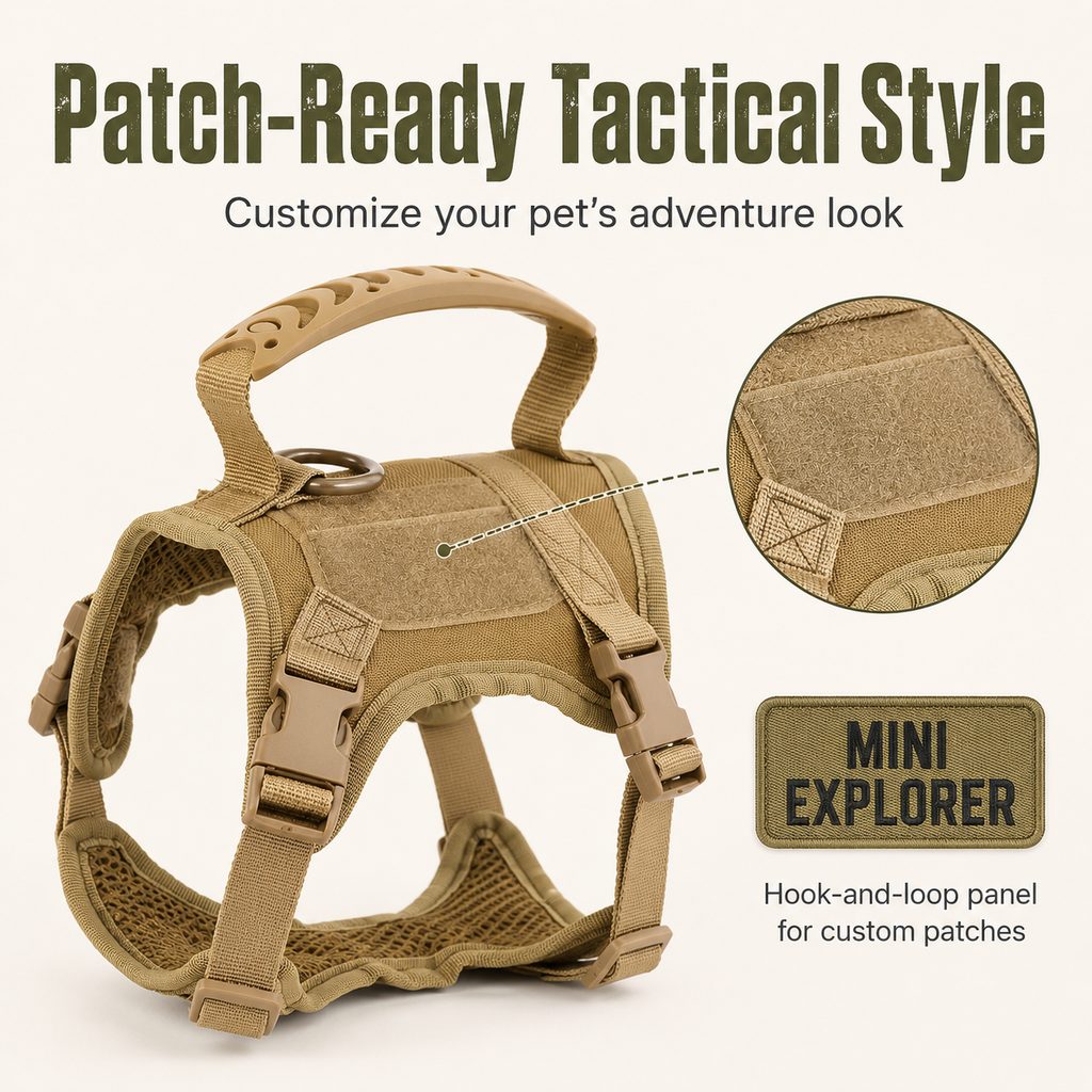 Mini Tactical Pet Harness Vest for Cats & Small Dogs