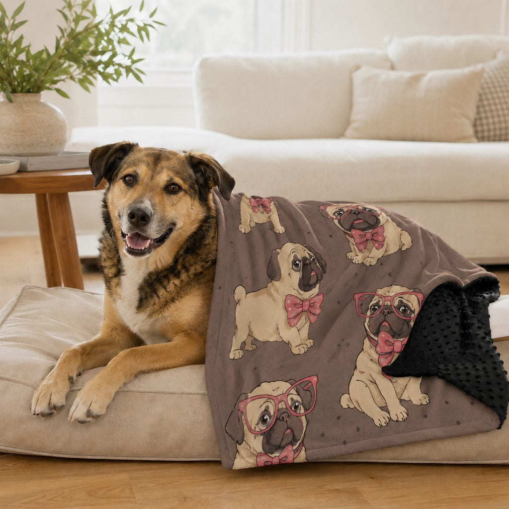 Layered Minky Pet Comfort Blanket for Dog Beds, Quiet Corners & Noisy Moments
