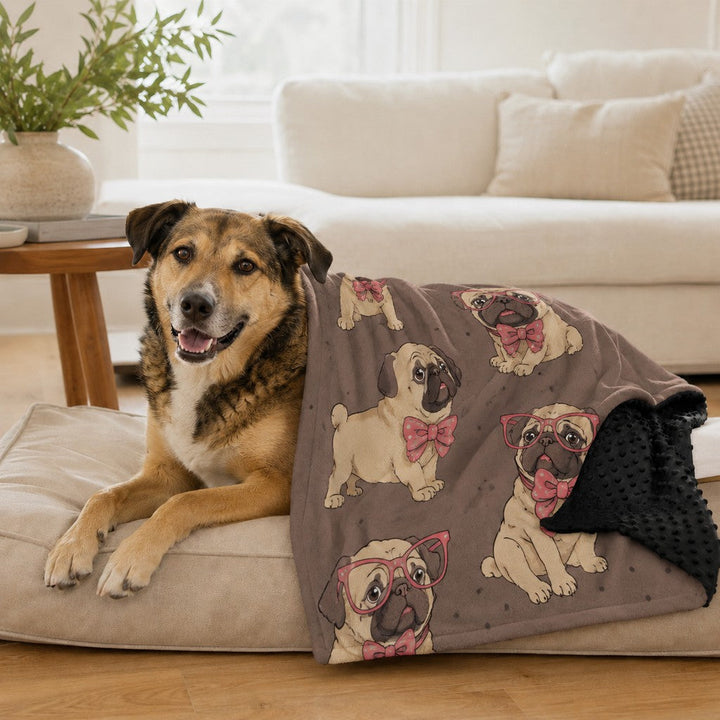Layered Minky Pet Comfort Blanket for Dog Beds, Quiet Corners & Noisy Moments