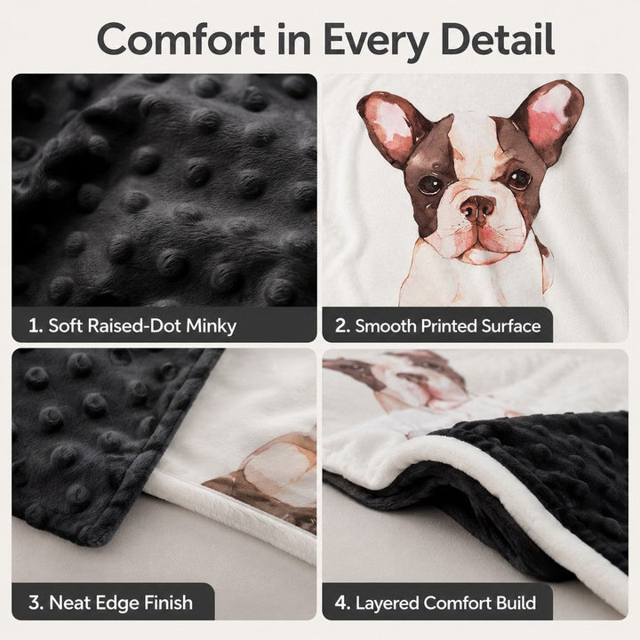 Layered Minky Pet Comfort Blanket for Dog Beds, Quiet Corners & Noisy Moments