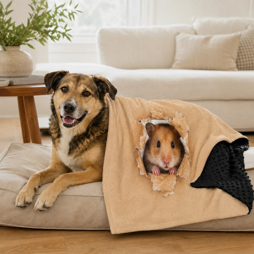 Layered Minky Pet Comfort Blanket for Dog Beds, Quiet Corners & Noisy Moments