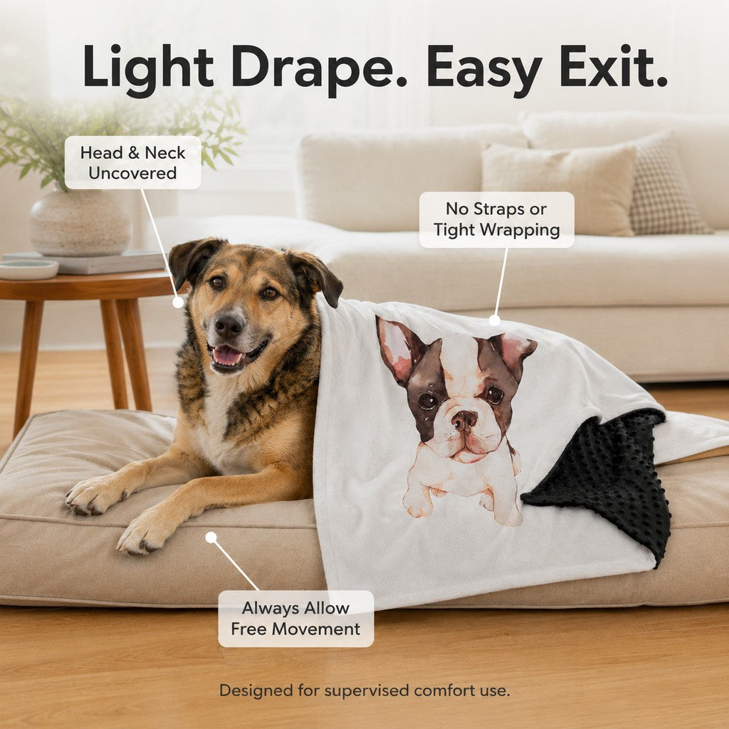 Layered Minky Pet Comfort Blanket for Dog Beds, Quiet Corners & Noisy Moments