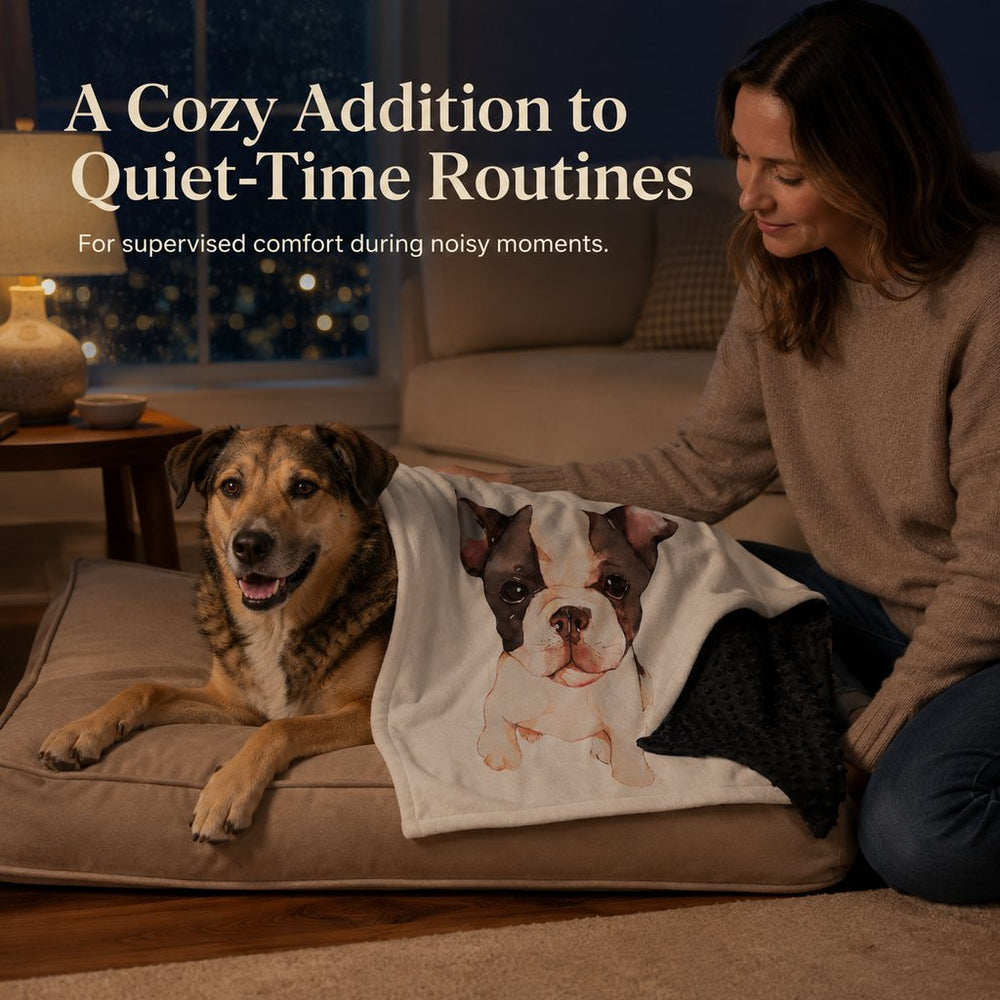 Layered Minky Pet Comfort Blanket for Dog Beds, Quiet Corners & Noisy Moments