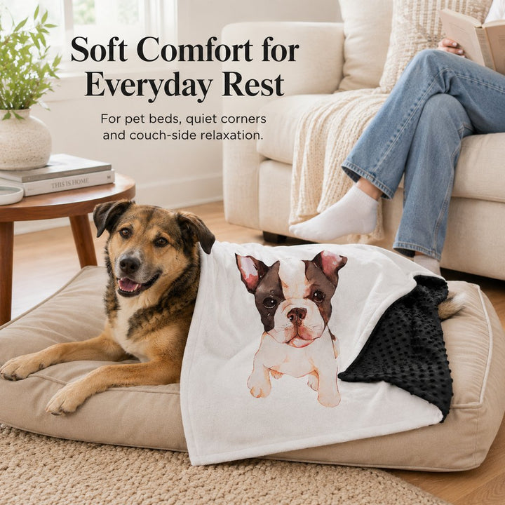 Layered Minky Pet Comfort Blanket for Dog Beds, Quiet Corners & Noisy Moments