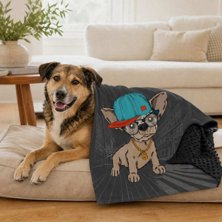 Layered Minky Pet Comfort Blanket for Dog Beds, Quiet Corners & Noisy Moments