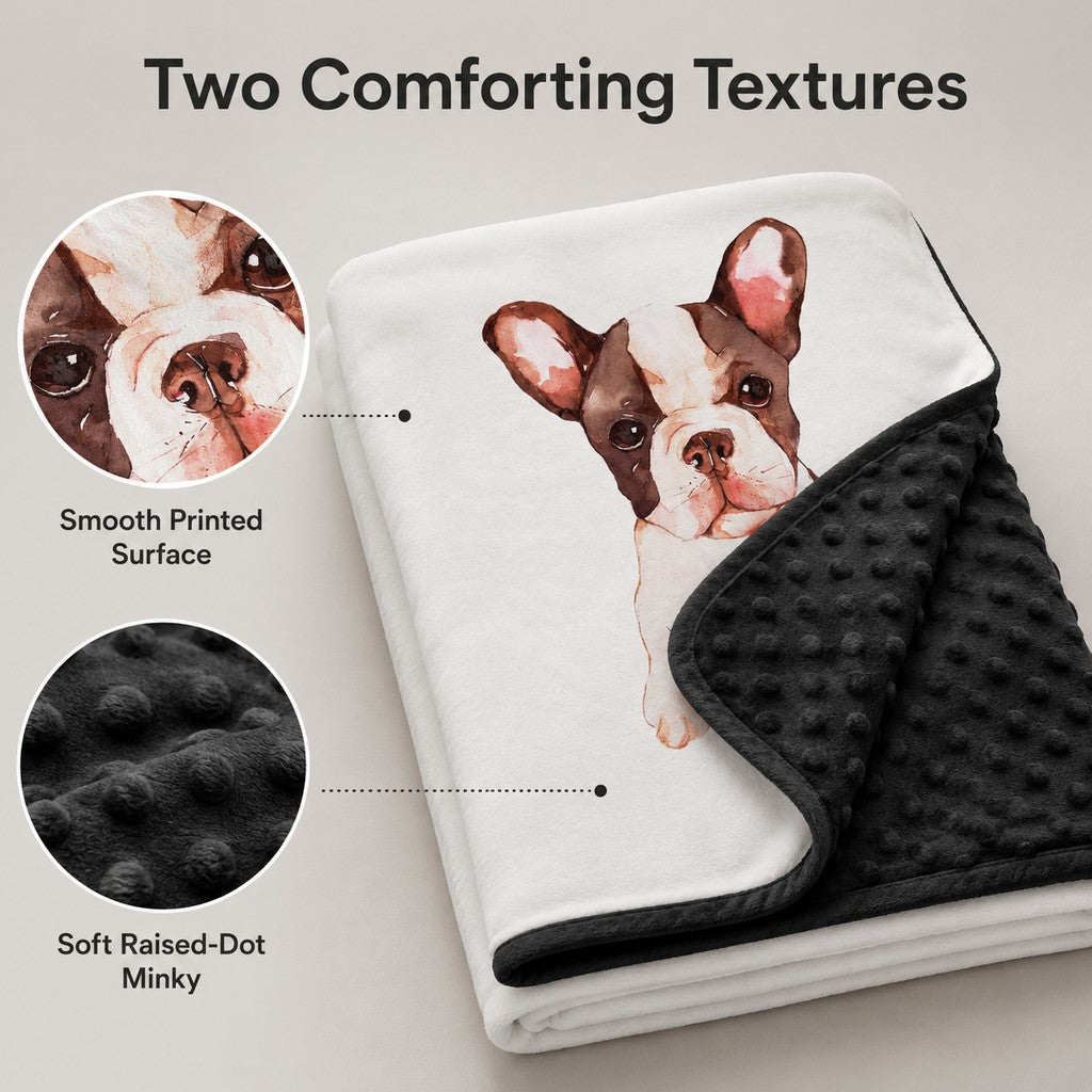 Layered Minky Pet Comfort Blanket for Dog Beds, Quiet Corners & Noisy Moments