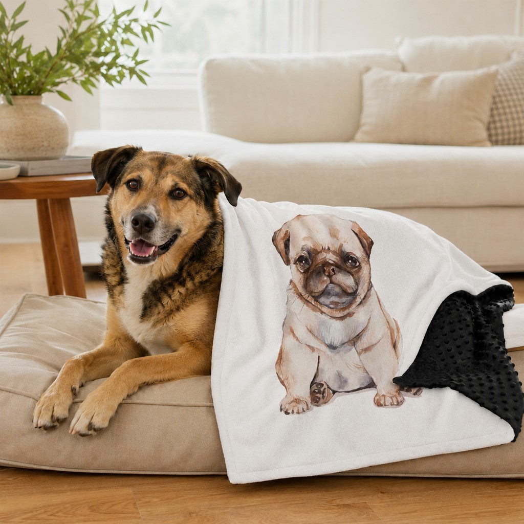 Layered Minky Pet Comfort Blanket for Dog Beds, Quiet Corners & Noisy Moments