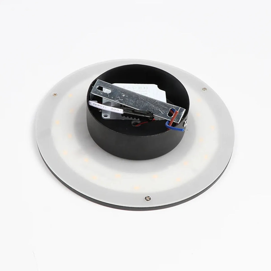 Modern Circular LED Wall Lamp - Black/White, Aluminium & Acrylic