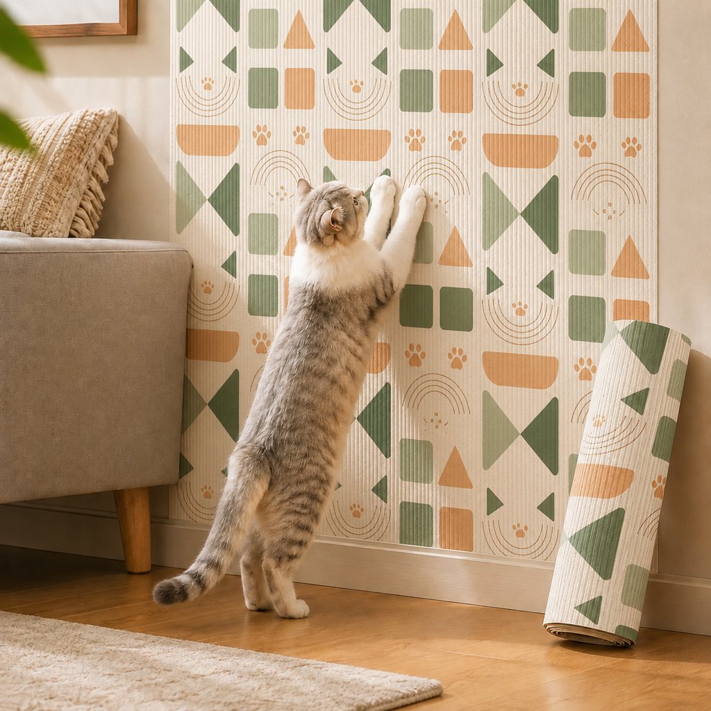 Self-Adhesive Cat Scratch Mat for Wall & Furniture Protection