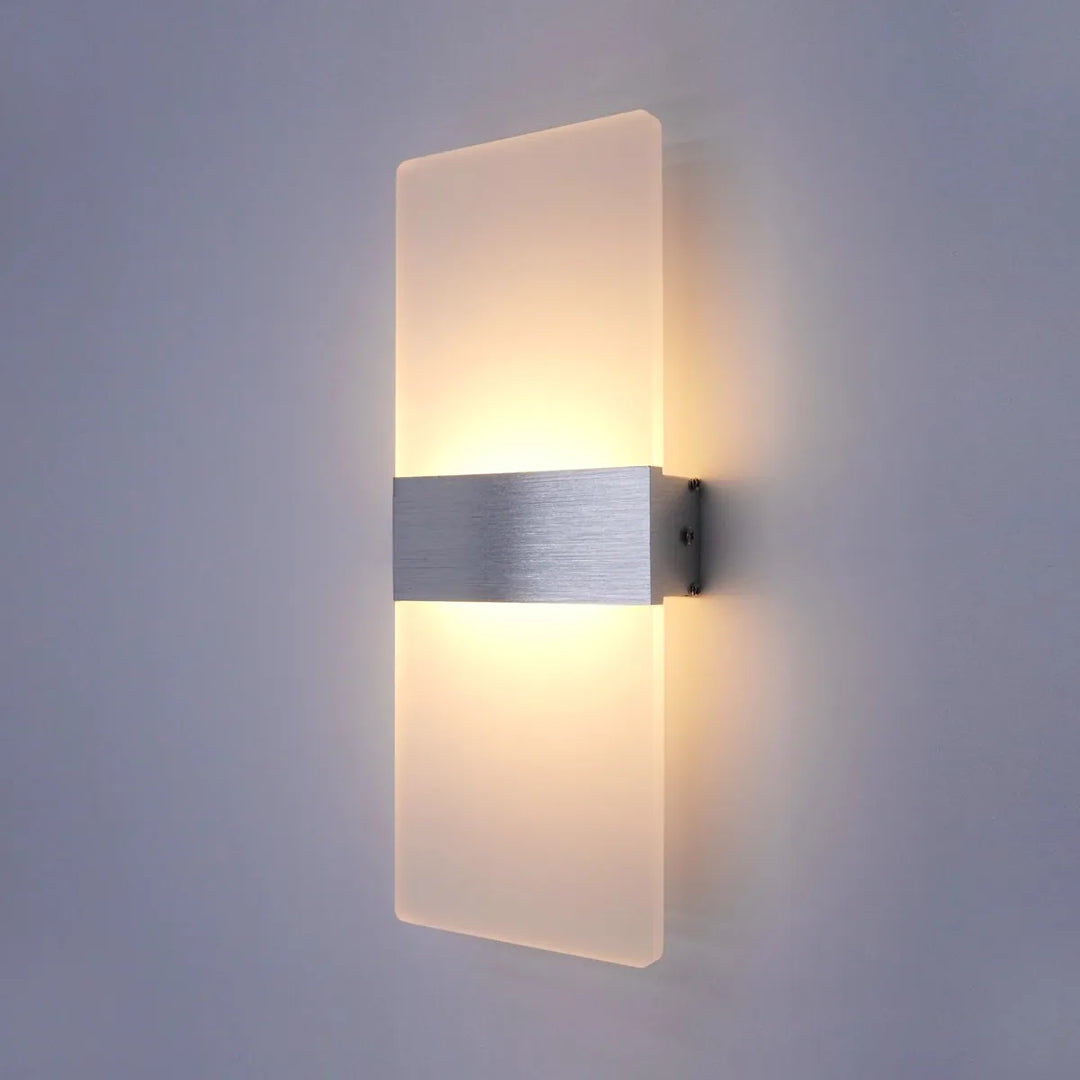 Modern Minimalist LED Wall Light - Rectangular Acrylic & Aluminium