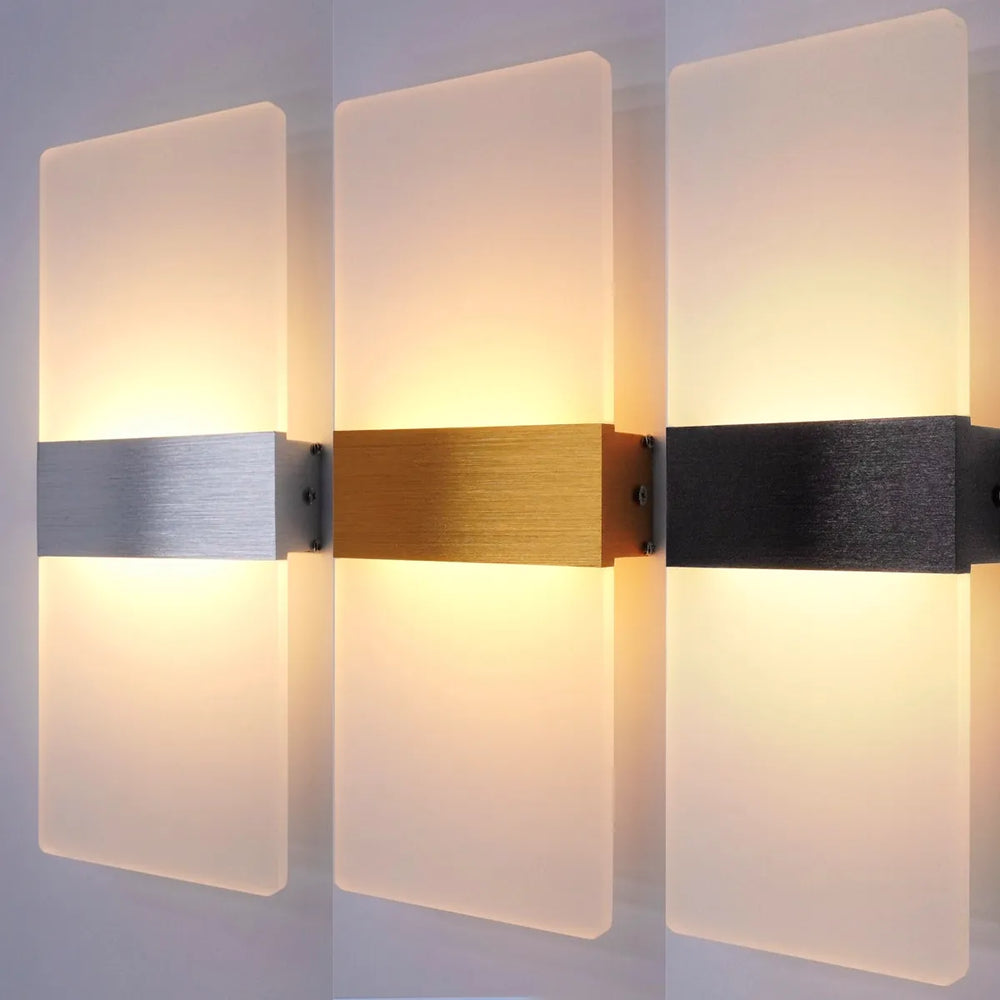 Modern Minimalist LED Wall Light - Rectangular Acrylic & Aluminium