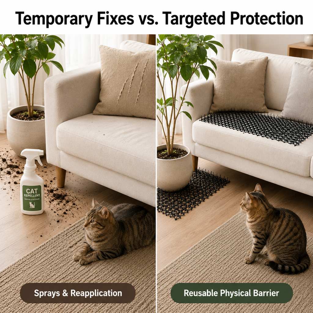 Modular Cat Deterrent Mats for Sofas & Gardens | Helps Stop Scratching & Digging