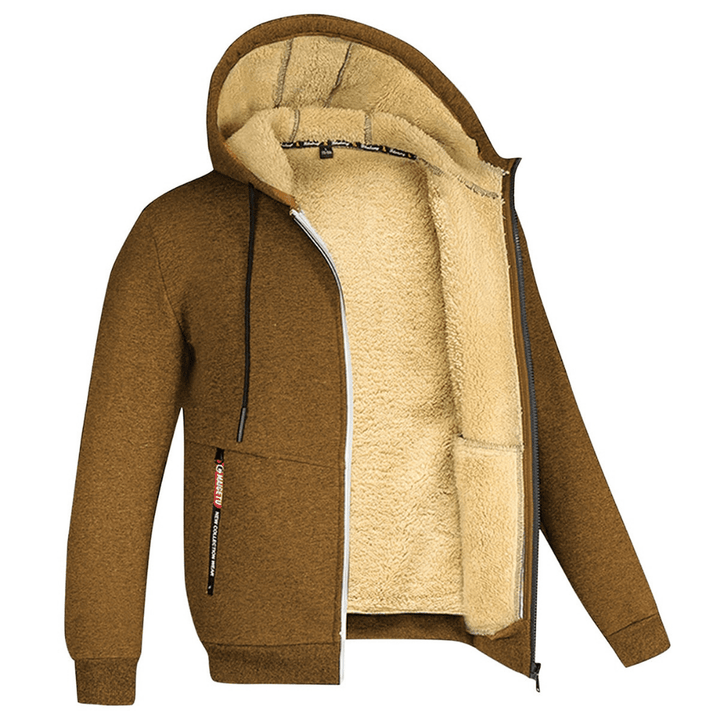 Lined Hooded Sweatshirt for Men in Brown