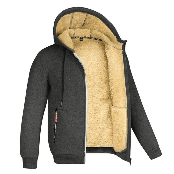 Lined Hooded Sweatshirt for Men in Dark Grey
