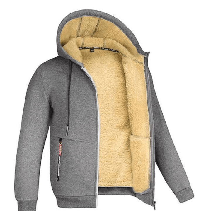 Lined Hooded Sweatshirt for Men in Grey