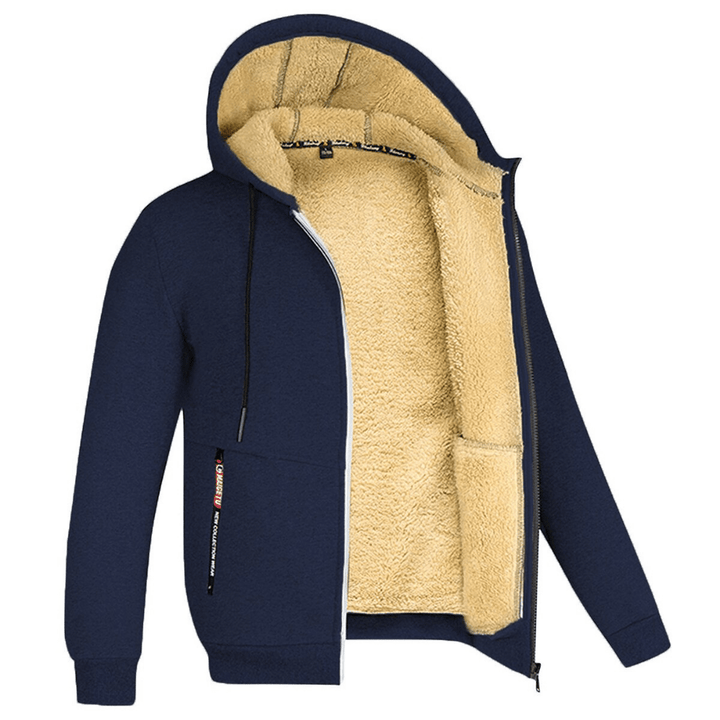 Lined Hooded Sweatshirt for Men in Navy Blue