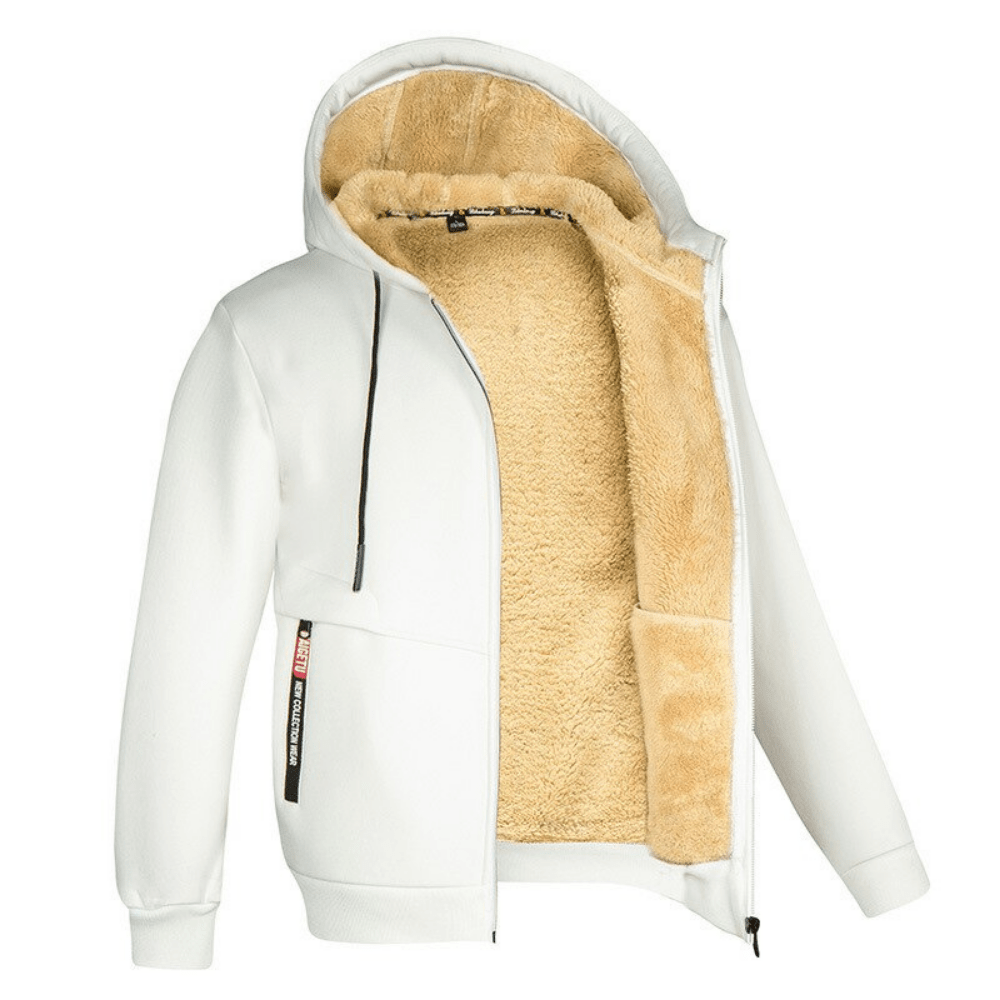 Lined Hooded Sweatshirt for Men in White