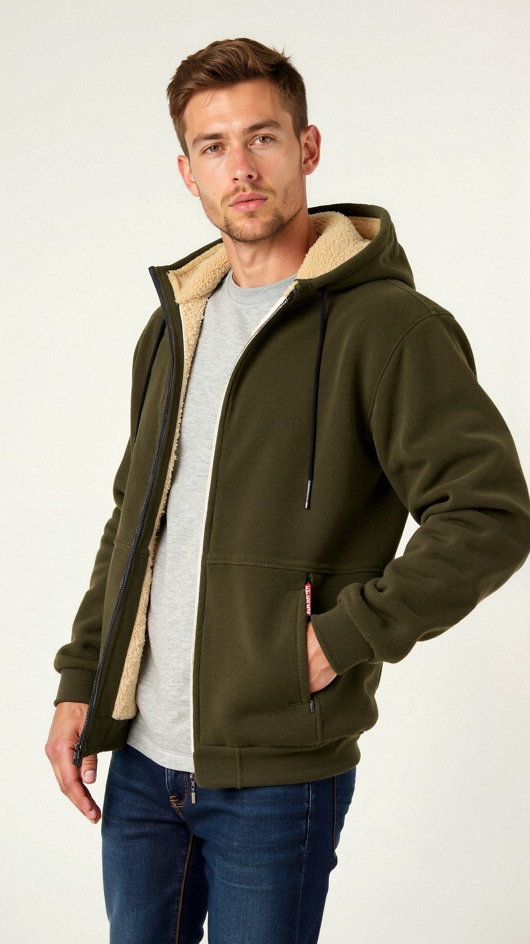 Lined Hooded Sweatshirt for Men, image 5