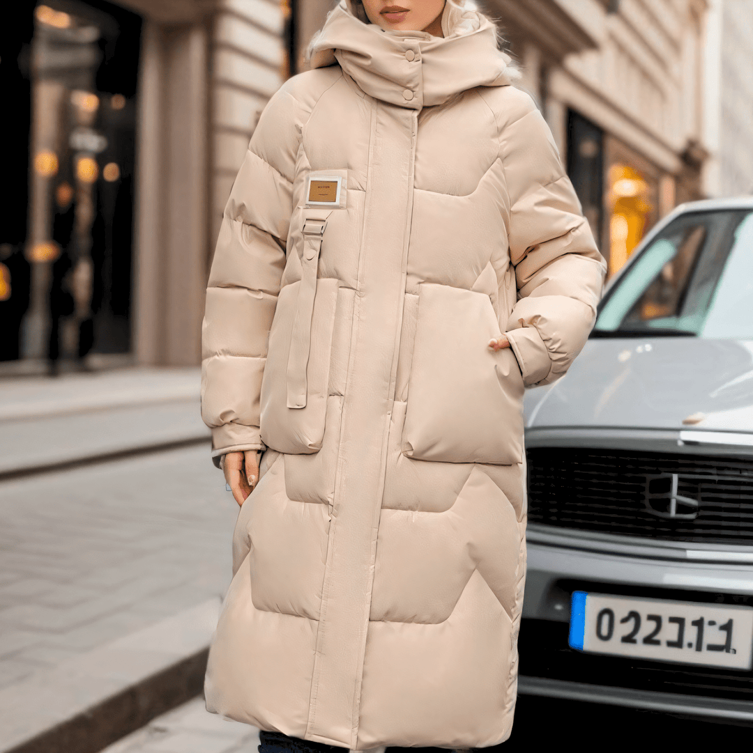 Women's Hooded Padded Jacket in Khaki