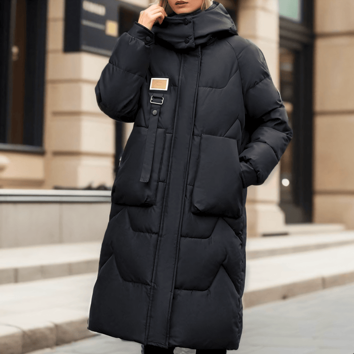 Women's Hooded Padded Jacket in Black