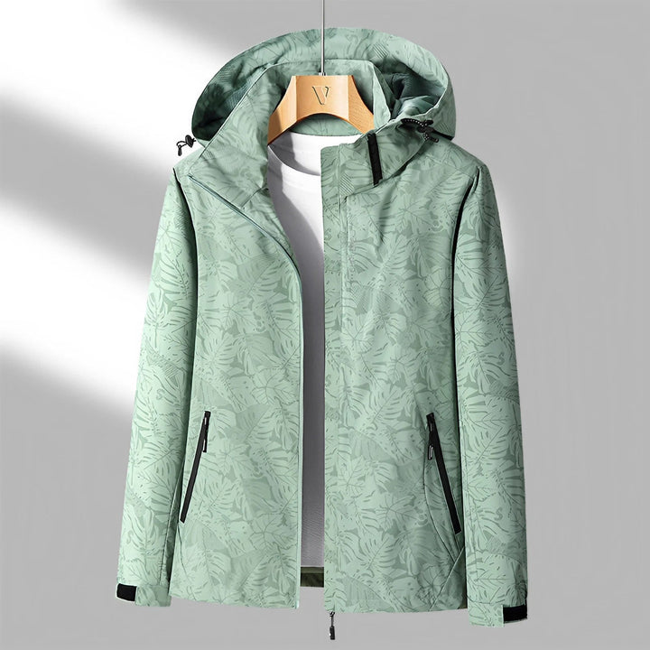 Women's Hooded Jacket in Leaf Print