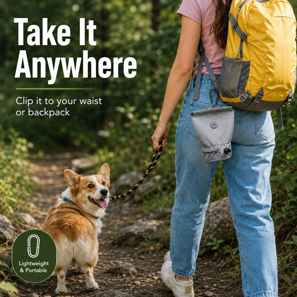 Dog Poop Bag Holder for Walks | Carry Used Waste Bags Hands-Free Until the Next Trash Can