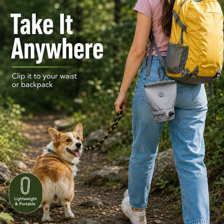 Dog Poop Bag Holder for Walks | Carry Used Waste Bags Hands-Free Until the Next Trash Can