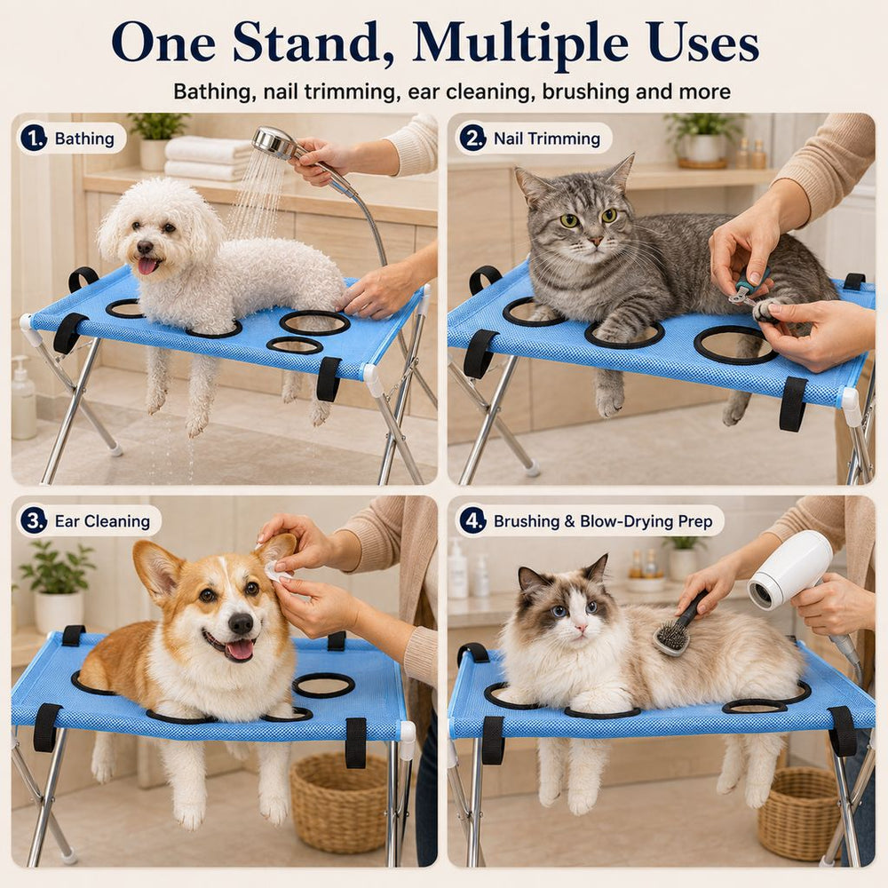 Foldable Pet Grooming Stand for Cats & Small Dogs