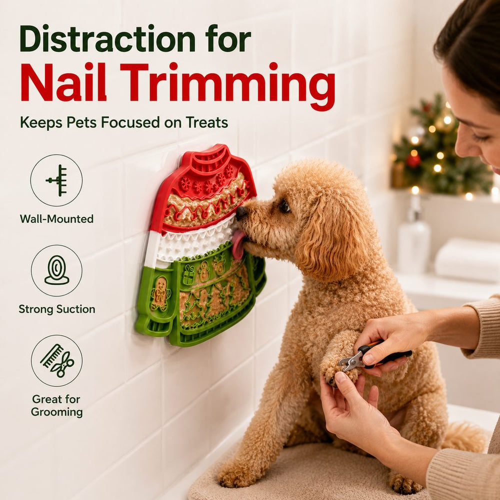 Christmas Sweater Wall-Mount Pet Lick Mat for Dogs & Cats
