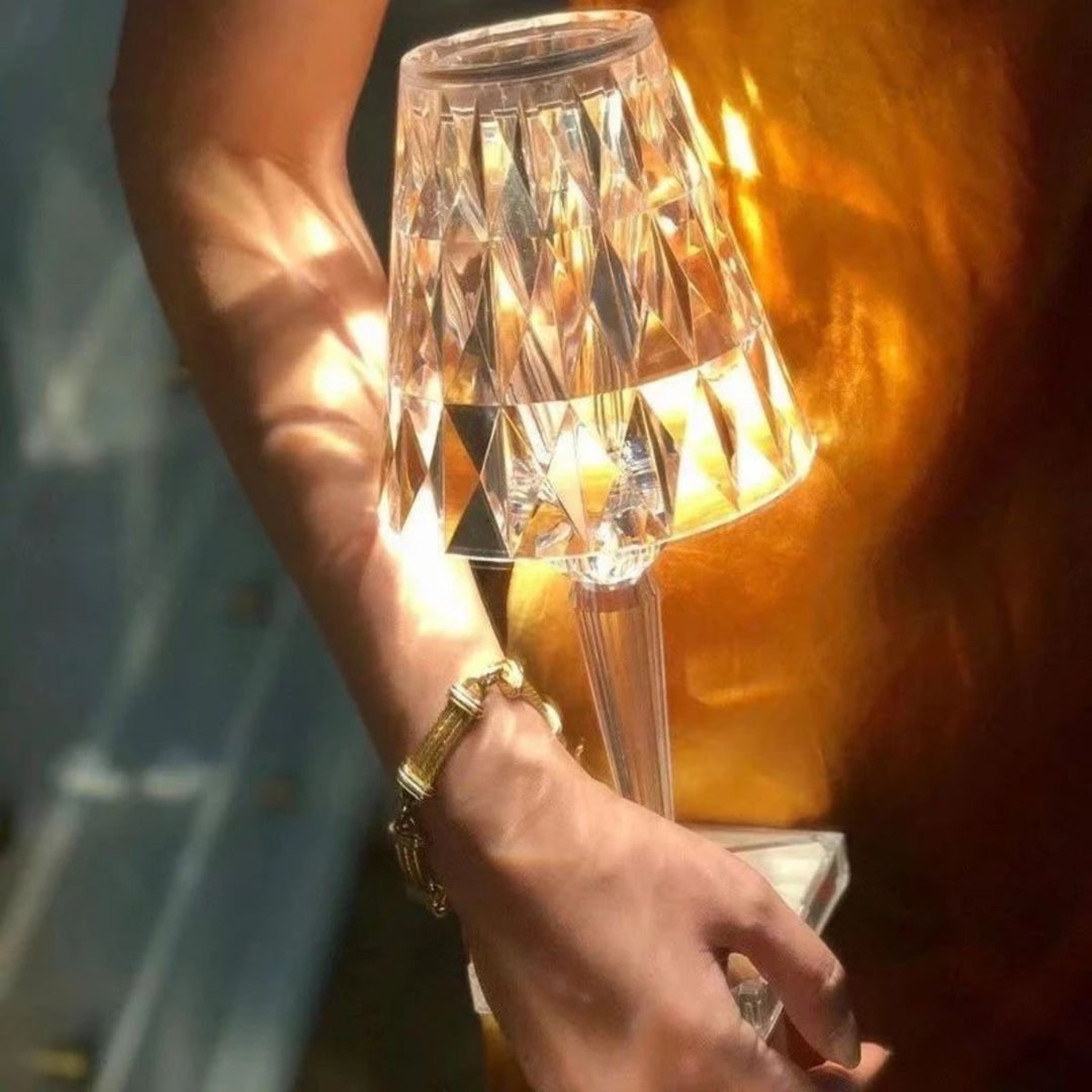 Sparkling Crystal Lamp | Touch-Sensitive Control, Rechargeable