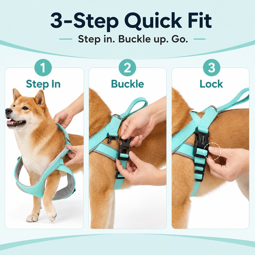 Quick-Fit Lightweight Dog Harness & Leash Set for Daily Walks