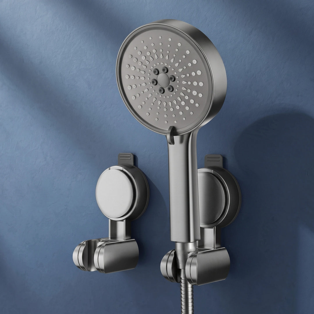 No Drill Shower Head Holder with Adjustable Angle and Suction Wall Mount