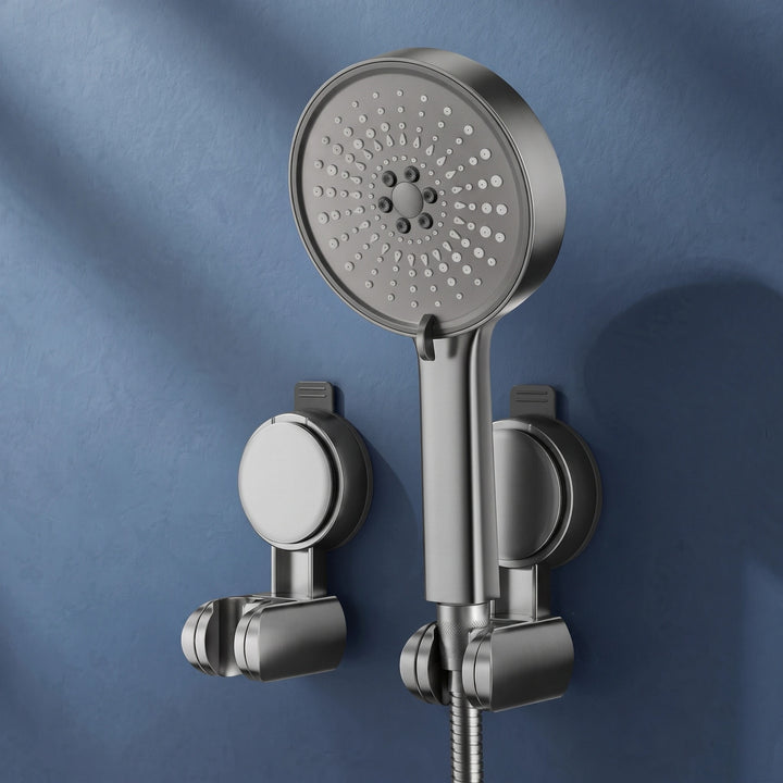 No Drill Shower Head Holder with Adjustable Angle and Suction Wall Mount