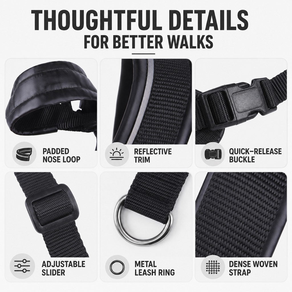 No-Pull Dog Head Halter for Daily Walks
