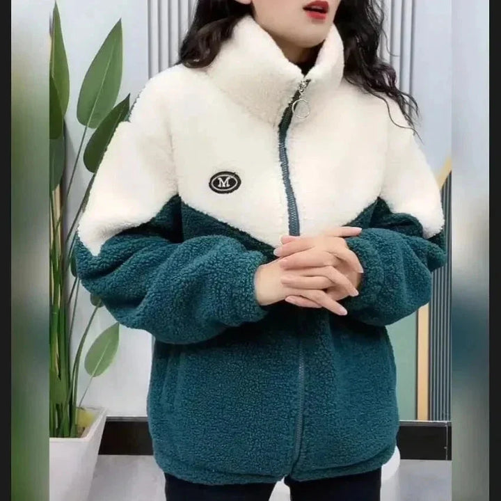 Women's Fleece-Lined Zip-Through Jacket for Autumn and Winter, image 3