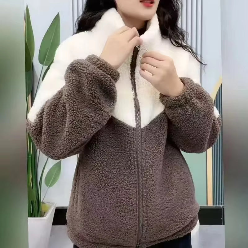 Women's Fleece-Lined Zip-Through Jacket for Autumn and Winter, image 2