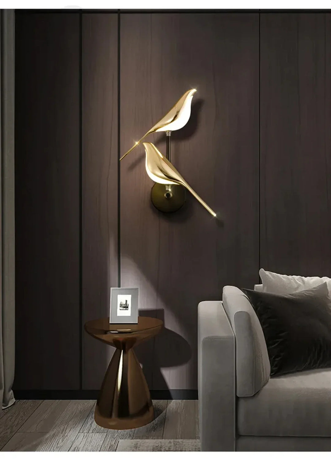 Nordic Golden Bird LED Wall Sconce - Adjustable Angle, Creative Design